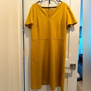 Daisy Yellow Work Dress with Pockets! Size 16 from Boden